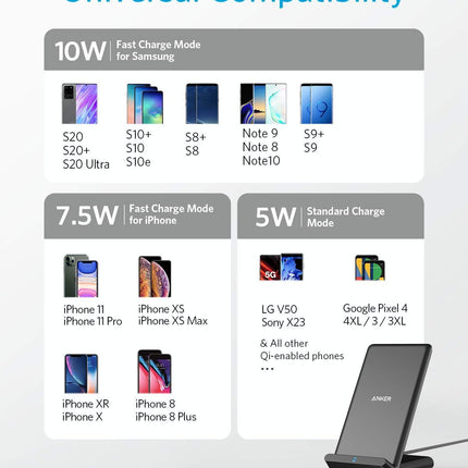 Anker <b>313</b> Wireless Charger (Stand) Black