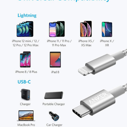 Anker <b>331</b> USB - C to Lightning Cable Silver