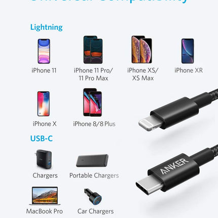 Anker <b>331</b> USB - C to Lightning Cable Black