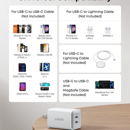 Anker <b>523</b> Charger (Nano 3, 47W) Shell White