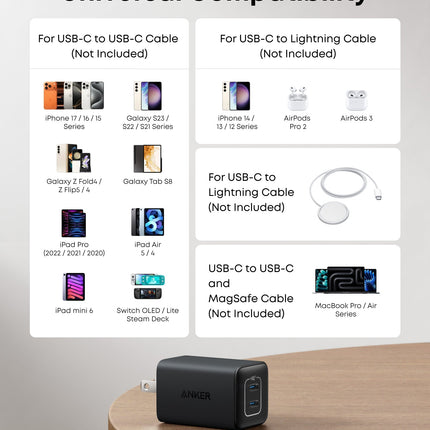 Anker <b>523</b> Charger (Nano 3, 47W) Black Stone