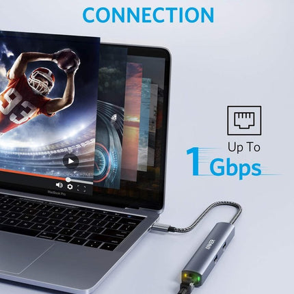 Anker <b>543</b> USB - C Hub (6 - in - 1, Slim) Grey