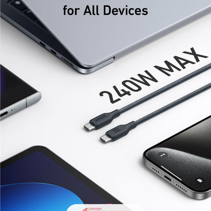 Anker <b>543</b> USB C to USB C Cable (240W, 10 ft) Black