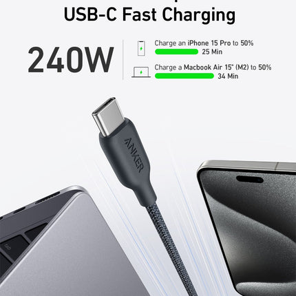 Anker <b>543</b> USB - C to USB - C Cable (Bio - Braided) 10 ft