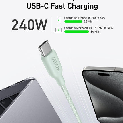 Anker <b>543</b> USB - C to USB - C Cable (Bio - Braided) 3 ft