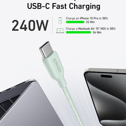 Anker <b>543</b> USB - C to USB - C Cable (Bio - Braided) 6 ft