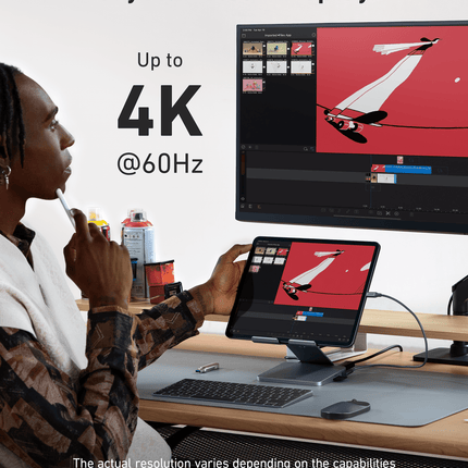 Anker <b>551</b> USB - C Hub (8 - in - 1, Tablet Stand) Gray