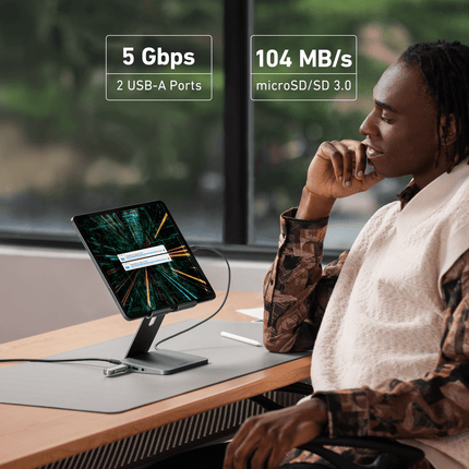 Anker <b>551</b> USB - C Hub (8 - in - 1, Tablet Stand) Gray