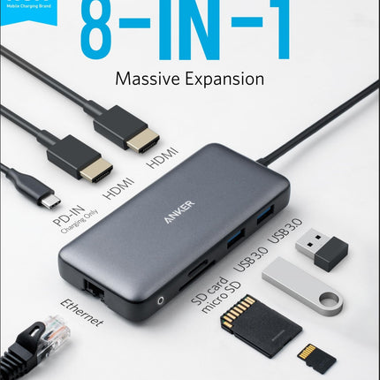 Anker <b>553</b> USB - C Hub (8 - in - 1) Black