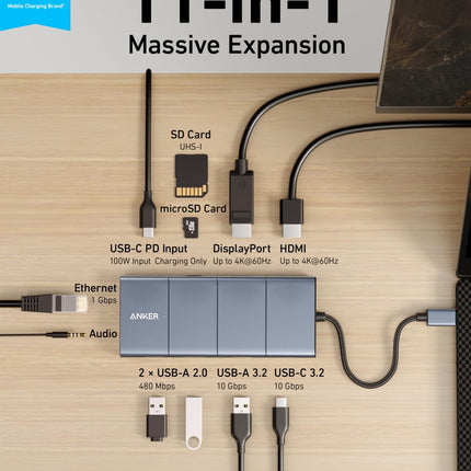 Anker <b>565</b> USB - C Hub (11 - in - 1) Grey