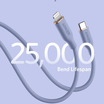 Anker <b>641</b> USB - C to Lightning Cable (Flow, 3 ft Silicone) 6ft