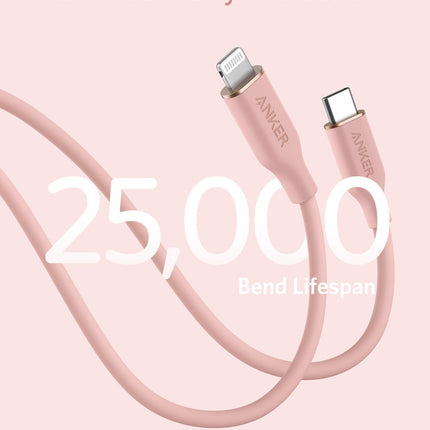 Anker <b>641</b> USB - C to Lightning Cable (Flow, 3 ft Silicone) 6ft