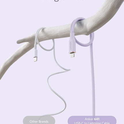 Anker <b>641</b> USB - C to Lightning Cable (Flow, Silicone) 6ft