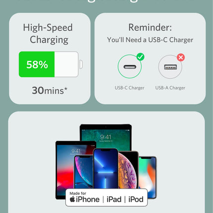 Anker <b>641</b> USB - C to Lightning Cable (Flow, Silicone) 6ft