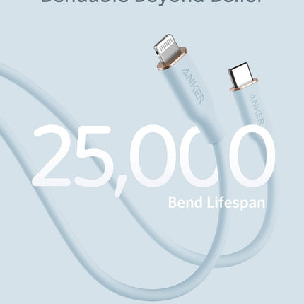 Anker <b>641</b> USB - C to Lightning Cable (Flow, Silicone) 3ft