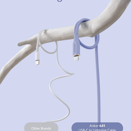 Anker <b>641</b> USB - C to Lightning Cable (Flow, Silicone) 6ft