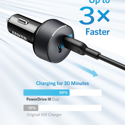 Anker <b>PowerDrive III</b> Duo USB - C Car Charger