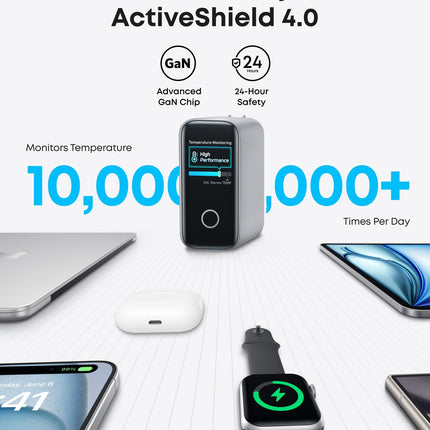 Anker Charger (140W, 4 - Port, PD 3.1) with USB - C Cable Silver