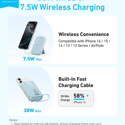 Anker MagGo 10K Power Bank | 30W Fast Charge & MagSafeAurora White8