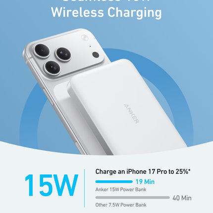 Anker MagGo Power Bank (10K, Slim) Aurora White