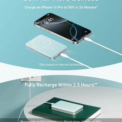 Anker MagGo Power Bank (10K, Slim) Teal Oasis