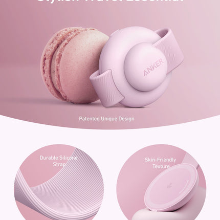 Anker MagGo Wireless Charging Station (3 - in - 1, Foldable Pad) Pink Aura