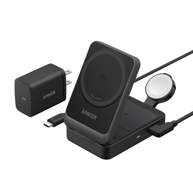 Anker MagGo Wireless Charging Station (Foldable 3 - in - 1)Black Stone11