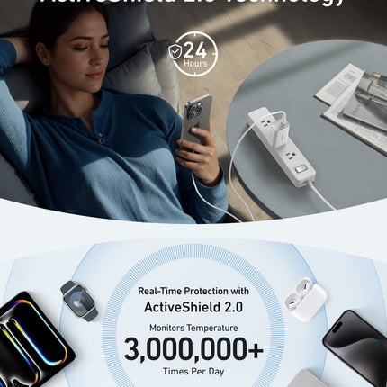 Anker Nano Charger (100W) with USB - C Cable Shell White