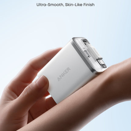 Anker Nano Charger (35W, Built - In Retractable USB - C Cable) Shell White