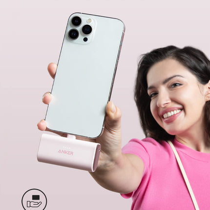 Anker Nano Power Bank (12W, Built - In Lightning Connector) Dolomite White