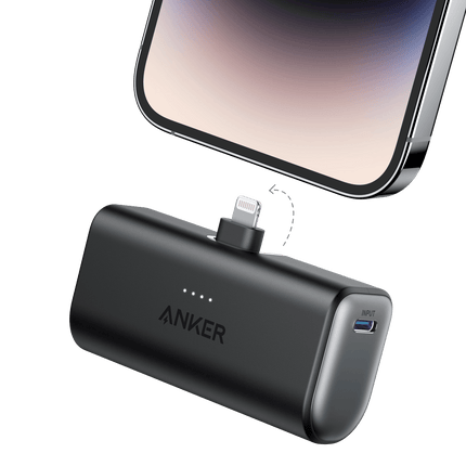Anker Nano Power Bank (12W, Built - In Lightning Connector) Black