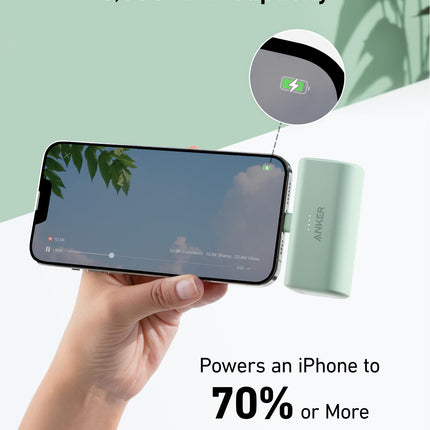 Anker Nano Power Bank (12W, Built - In Lightning Connector) Dolomite White