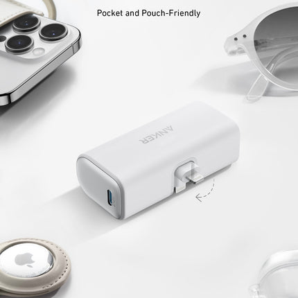 Anker Nano Power Bank (12W, Built - In Lightning Connector) Dolomite White