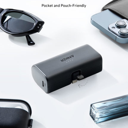 Anker Nano Power Bank (12W, Built - In Lightning Connector) Black