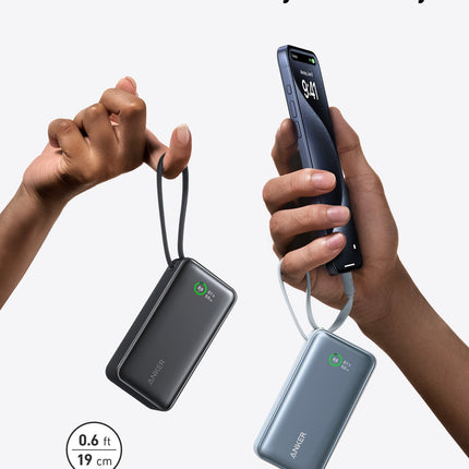Anker Nano Power Bank (30W, Built - In USB - C Cable)Natural Green21