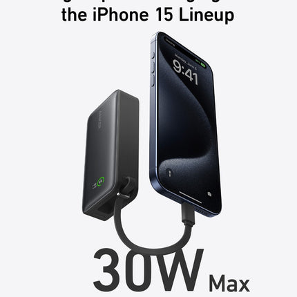 Anker Nano Power Bank (30W, Built - In USB - C Cable)Black Stone2