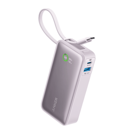 Anker Nano Power Bank (30W, Built - In USB - C Cable)Lilac Purple25