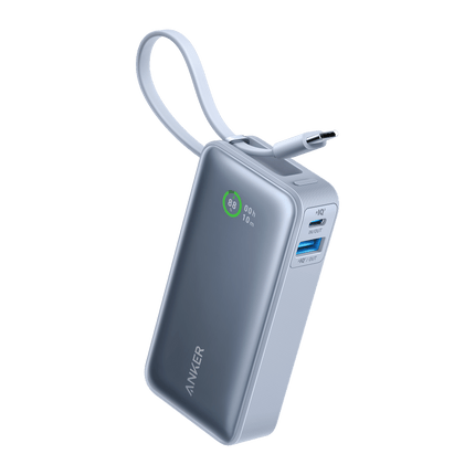 Anker Nano Power Bank (30W, Built - In USB - C Cable)Ice Lake Blue13