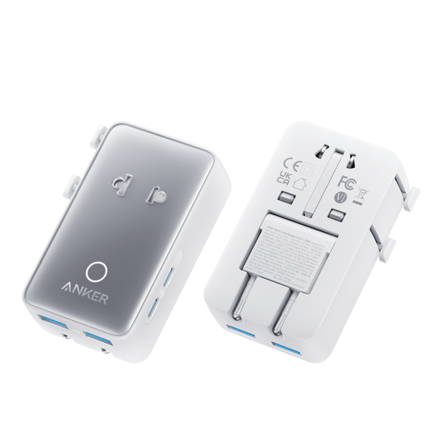 Anker Nano Travel Adapter (5 - in - 1, 20W, 1 - Pack) Aurora White
