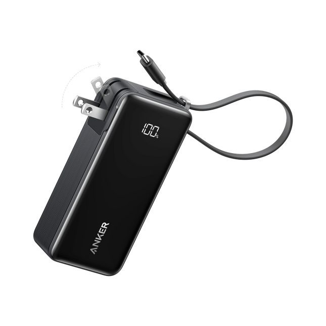 Anker Power Bank (10K, Fusion, Built - In Cable) Built - In USB - C Cable