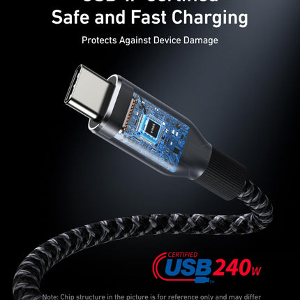 Anker Prime USB - C to USB - C Cable (240W, Upcycled - Braided) 3 ft
