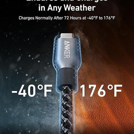 Anker Prime USB - C to USB - C Cable (240W, Upcycled - Braided) 3 ft