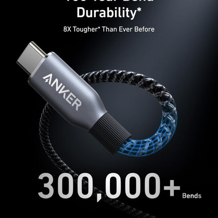 Anker Prime USB - C to USB - C Cable (240W, Upcycled - Braided) 3 ft