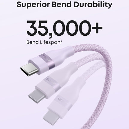 Anker USB - A to USB - C Cable (3 ft/6 ft, Upcycled - Braided) Violet