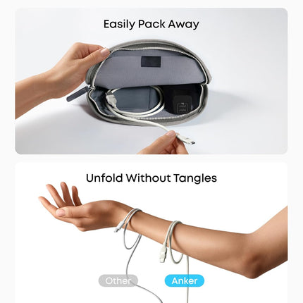 Anker USB - A to USB - C Cable (3 ft/6 ft, Upcycled - Braided) White