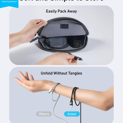 Anker USB - A to USB - C Cable (3 ft/6 ft, Upcycled - Braided) Black