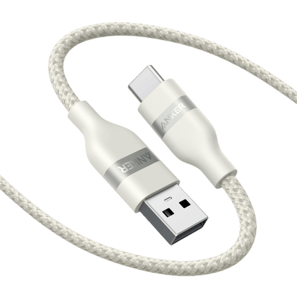 Anker USB - A to USB - C Cable (3 ft/6 ft, Upcycled - Braided) White