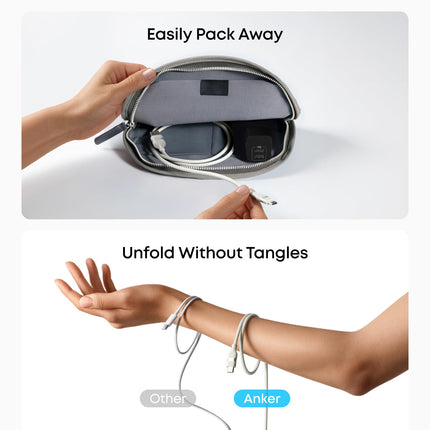 Anker USB - A to USB - C Cable (3 ft/6 ft, Upcycled - Braided) White