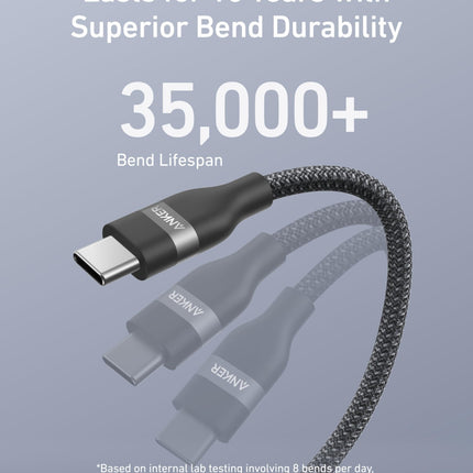 Anker USB - A to USB - C Cable (3 ft/6 ft, Upcycled - Braided) Black