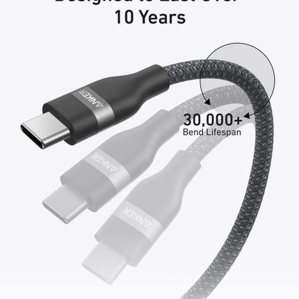 Anker 240W USB-C Cable Upcycled Braided - bent